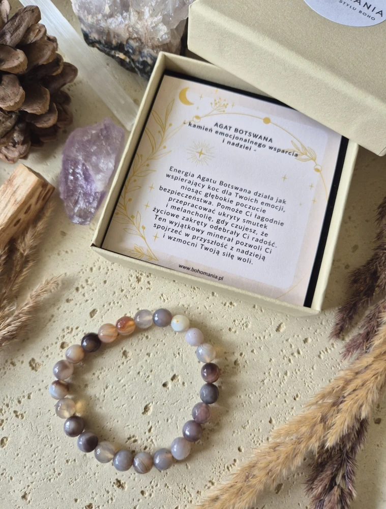 BYK Bransoletka zodiakalna | Agat Botswana - Ukojenie i wsparcie