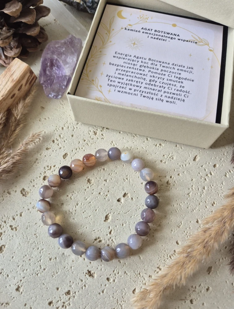 BYK Bransoletka zodiakalna | Agat Botswana - Ukojenie i wsparcie
