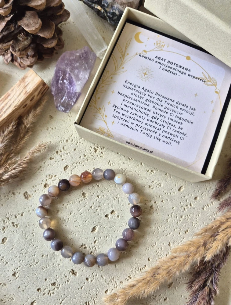 BYK Bransoletka zodiakalna | Agat Botswana - Ukojenie i wsparcie