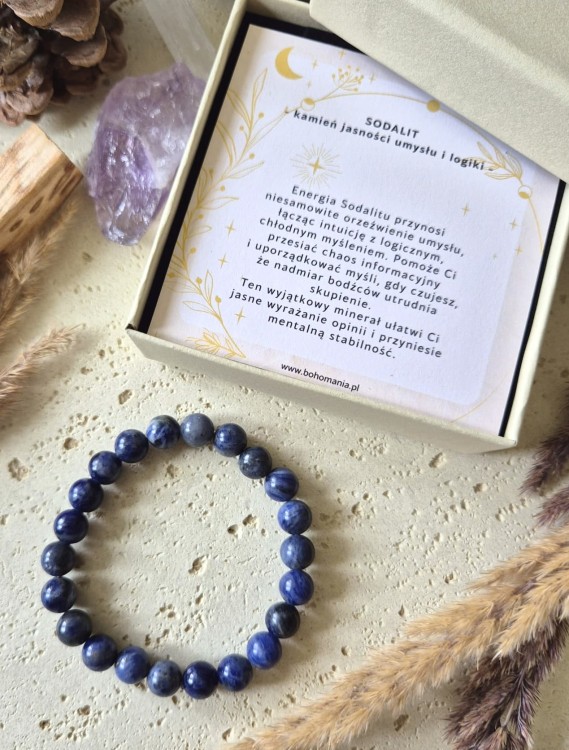 WODNIK Bransoletka zodiakalna | Sodalit - Rozwaga i porządek