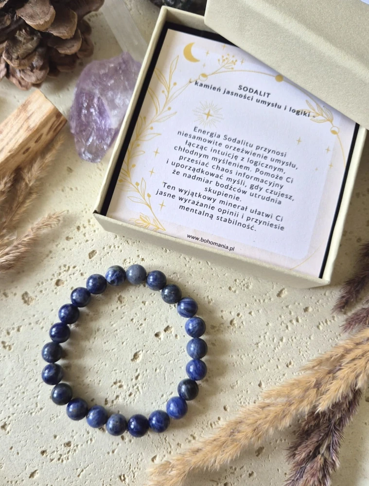 PANNA Bransoletka zodiakalna | Sodalit - Rozwaga i porządek