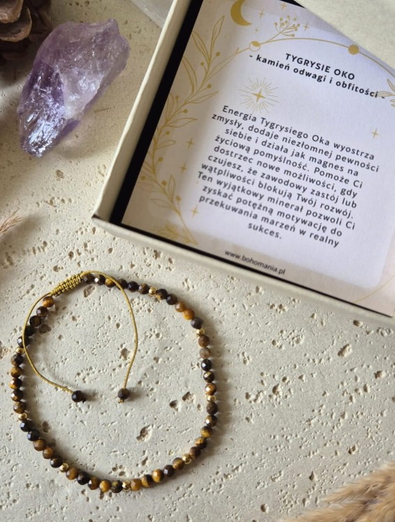 BLIŹNIĘTA Bransoletka zodiakalna | Tygrysie oko - Odwaga i sukces finansowy