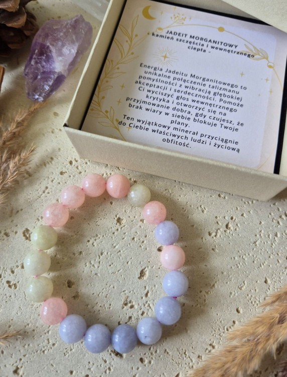 WAGA Bransoletka zodiakalna | Jadeit morganitowy - Szczęście i miłość
