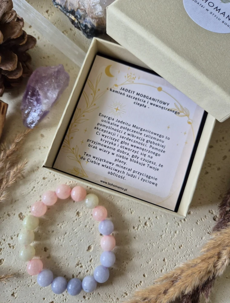 WAGA Bransoletka zodiakalna | Jadeit morganitowy - Szczęście i miłość