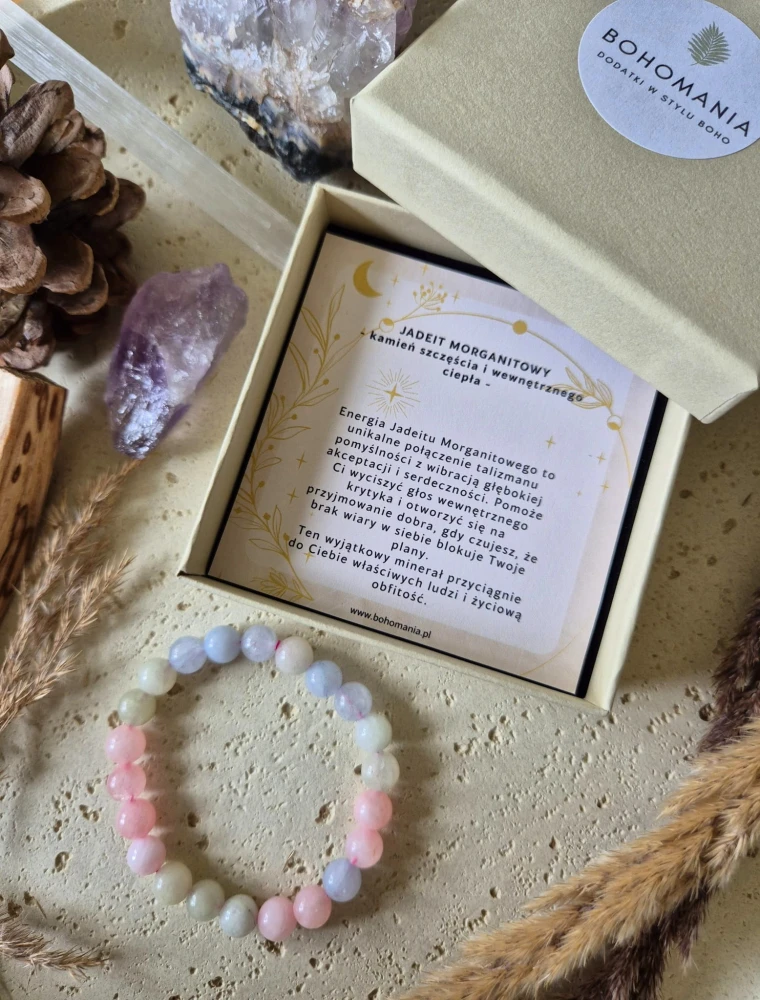 BYK Bransoletka zodiakalna | Jadeit morganitowy - Szczęście i miłość