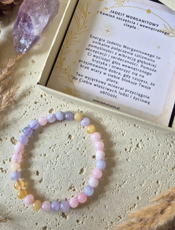 WAGA Bransoletka zodiakalna | Jadeit morganitowy - Szczęście i miłość