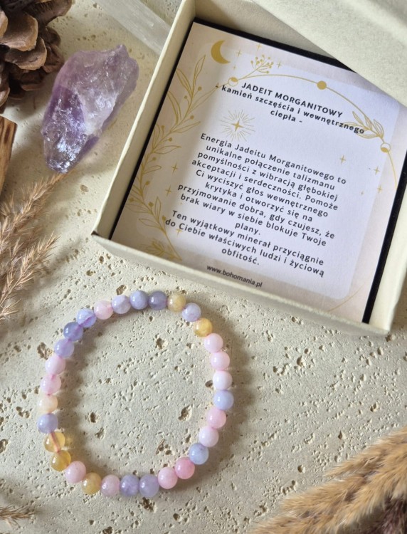 BYK Bransoletka zodiakalna | Jadeit morganitowy - Szczęście i miłość