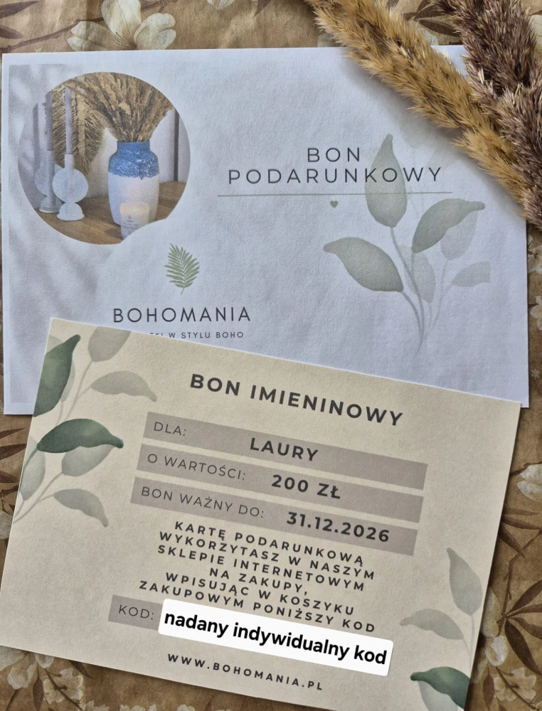 Bon podarunkowy personalizowany | Karta prezentowa 200zł