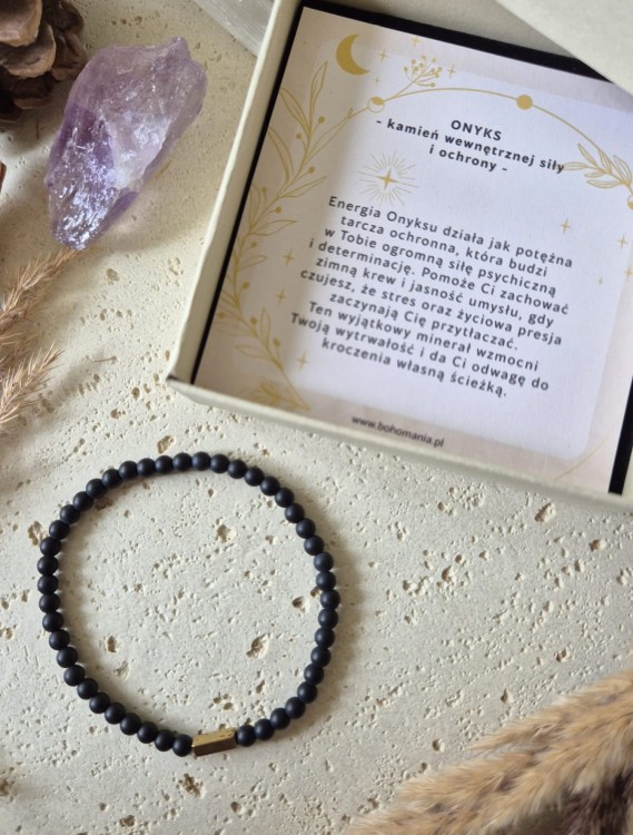 KOZIOROŻEC Bransoletka zodiakalna | Onyks - Ochrona i wewnętrzna siła
