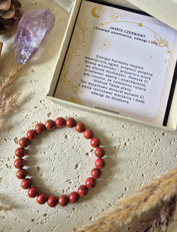 BARAN Bransoletka zodiakalna | Jaspis czerwony - Stabilizacja i ukojenie nerwów