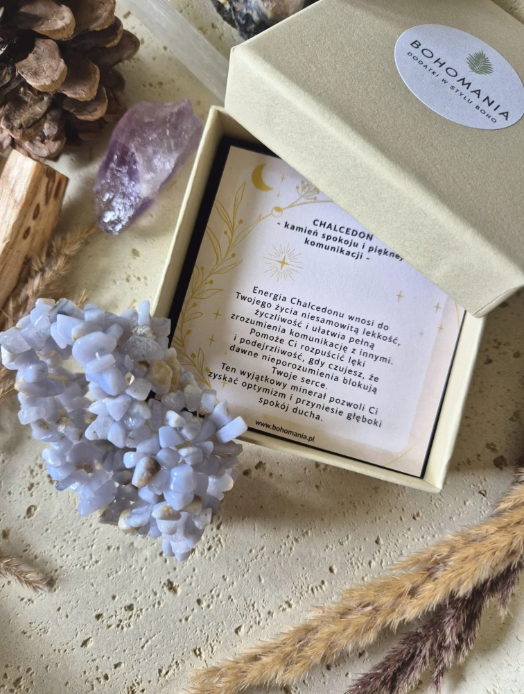 BLIŹNIĘTA Bransoletka zodiakalna | Chalcedon - optymizm i lekkość