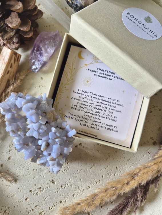 BLIŹNIĘTA Bransoletka zodiakalna | Chalcedon - optymizm i lekkość