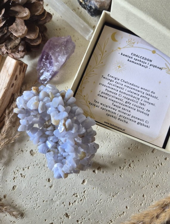 BLIŹNIĘTA Bransoletka zodiakalna | Chalcedon - optymizm i lekkość