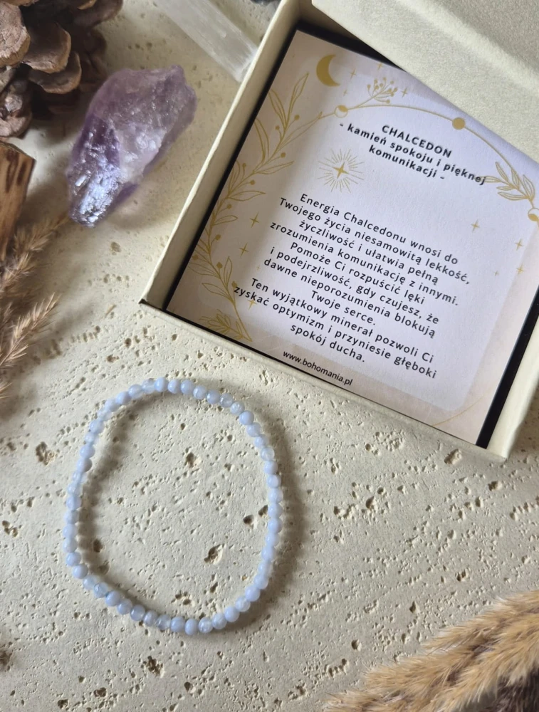 BLIŹNIĘTA Bransoletka zodiakalna | Chalcedon - optymizm i lekkość