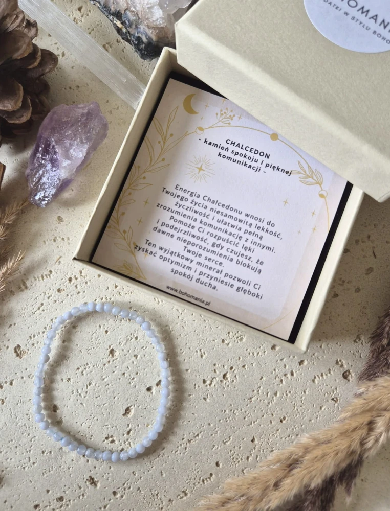 BLIŹNIĘTA Bransoletka zodiakalna | Chalcedon - optymizm i lekkość