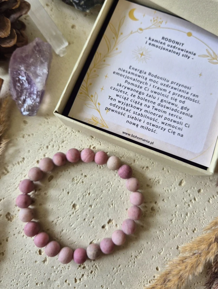 RAK Bransoletka zodiakalna | Rodonit - Miłość, uzdrowienie i siła