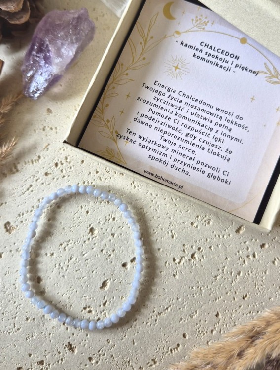 RAK Bransoletka zodiakalna | Chalcedon - optymizm i lekkość