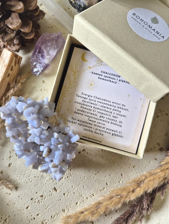 STRZELEC Bransoletka zodiakalna | Chalcedon - optymizm i lekkość