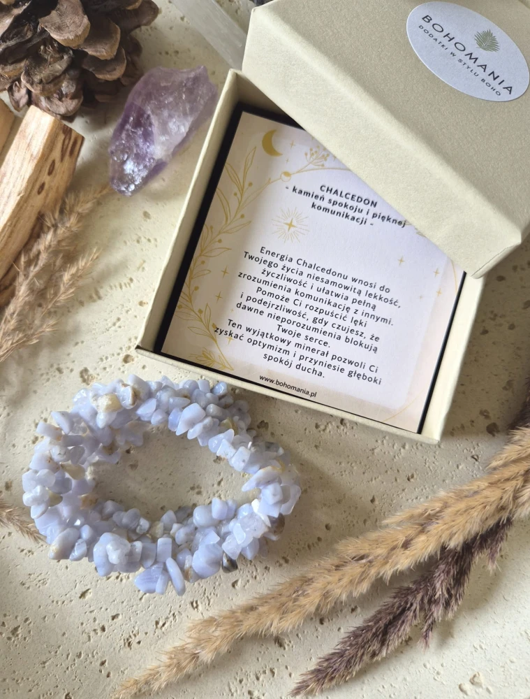 STRZELEC Bransoletka zodiakalna | Chalcedon - optymizm i lekkość