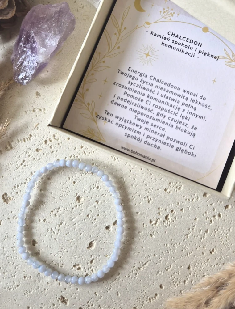 STRZELEC Bransoletka zodiakalna | Chalcedon - optymizm i lekkość