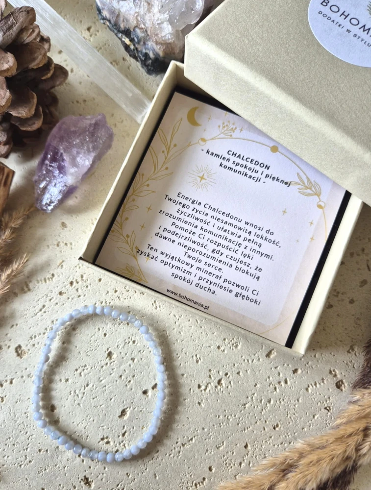STRZELEC Bransoletka zodiakalna | Chalcedon - optymizm i lekkość