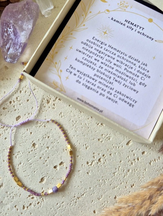 BARAN Bransoletka zodiakalna | Hematyt - Siła i ochrona