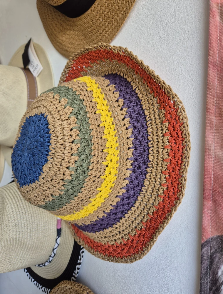 Ażurowy Bucket Hat RAINBOW+ na lato | Kolorowy Letni Kapelusz Damski (Regulowany)