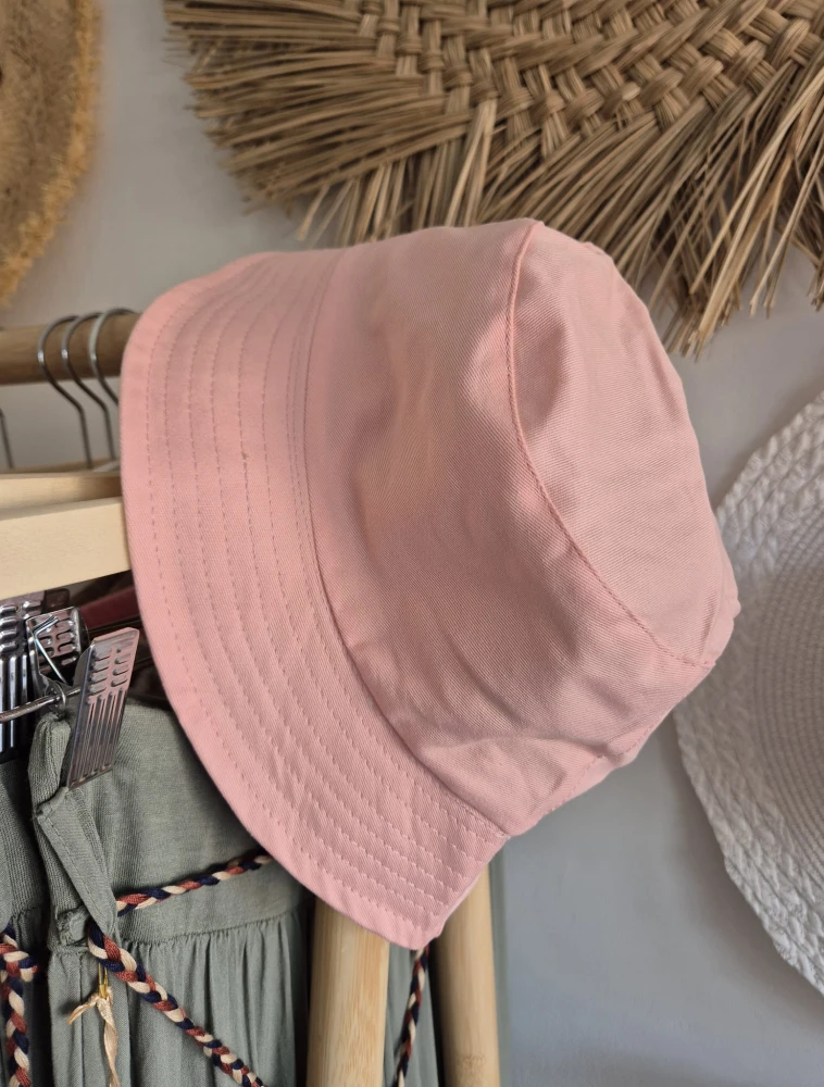 Double Bucket - Dwustronny letni kapelusz damski/Kolor różowy 100% bawełna