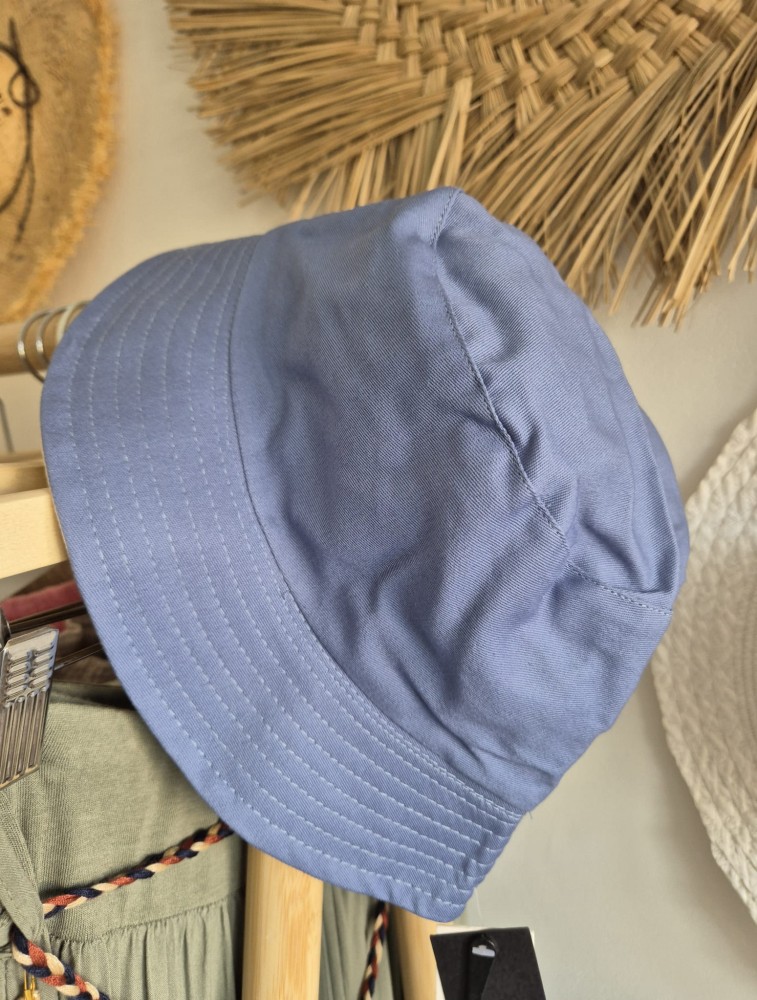 Double Bucket - Dwustronny letni kapelusz damski/Kolor niebieski 100% bawełna