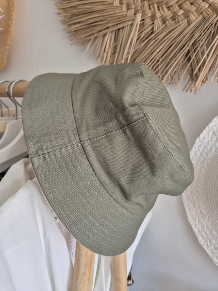Double Bucket - Dwustronny letni kapelusz damski/Kolor oliwkowy 100% bawełna