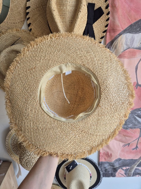 Kapelusz Savannah - Damski okrągły kapelusz na lato/ Kolor beżowy 100% trawa