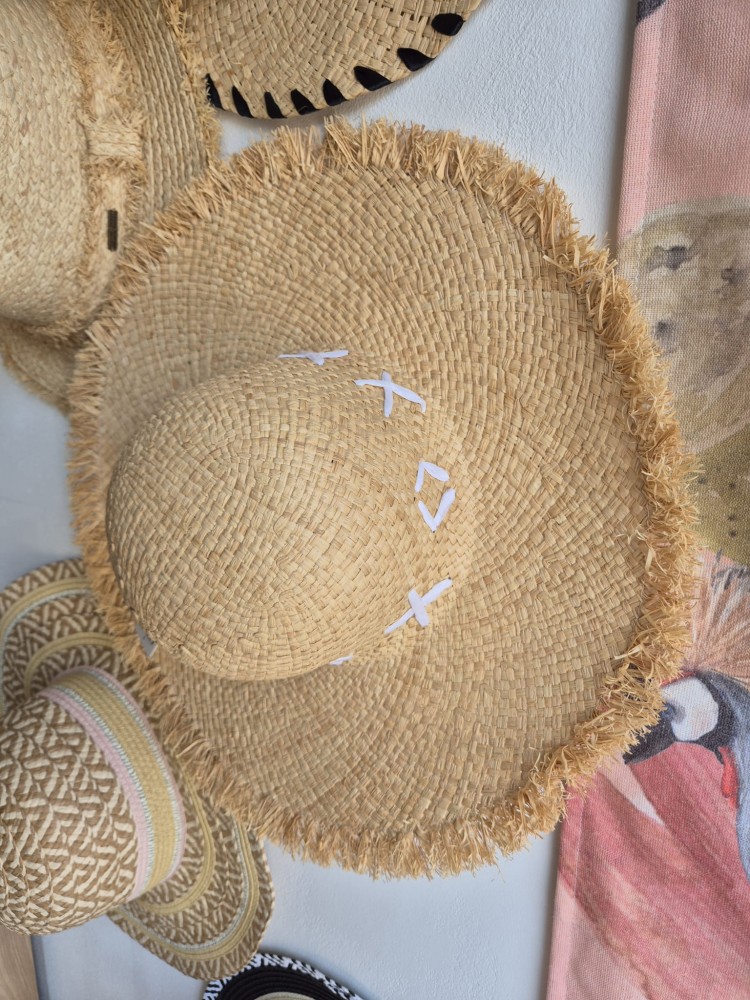 Kapelusz Savannah - Damski okrągły kapelusz na lato/ Kolor beżowy 100% trawa