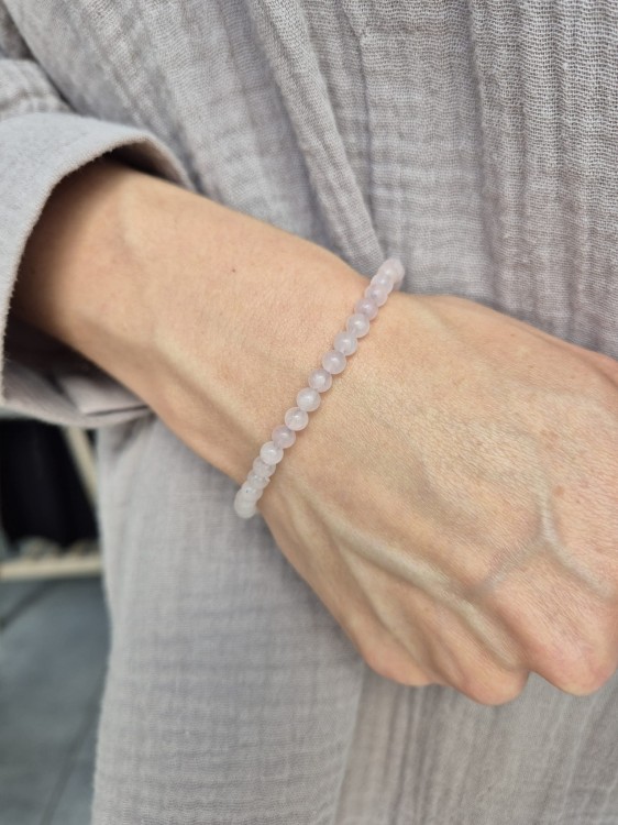 Bransoletka zodiakalna BYK kwarc różowy półmatowy kule 4,5mm