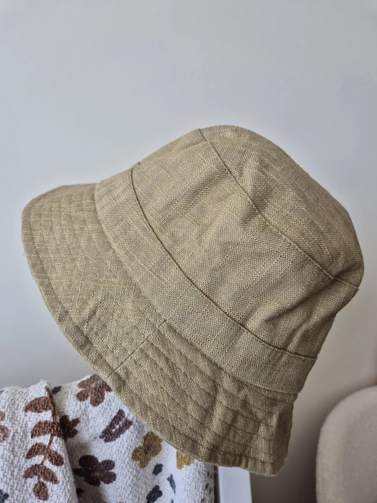 Lniany Bucket - Kapelusz na lato unisex/Kolor brązowy 100% le