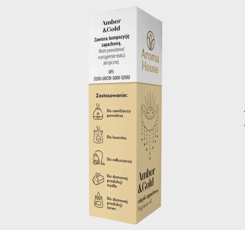 Aroma House Olejek zapachowy Amber i Gold 10ml – do dyfuzora i codziennego sprzątania
