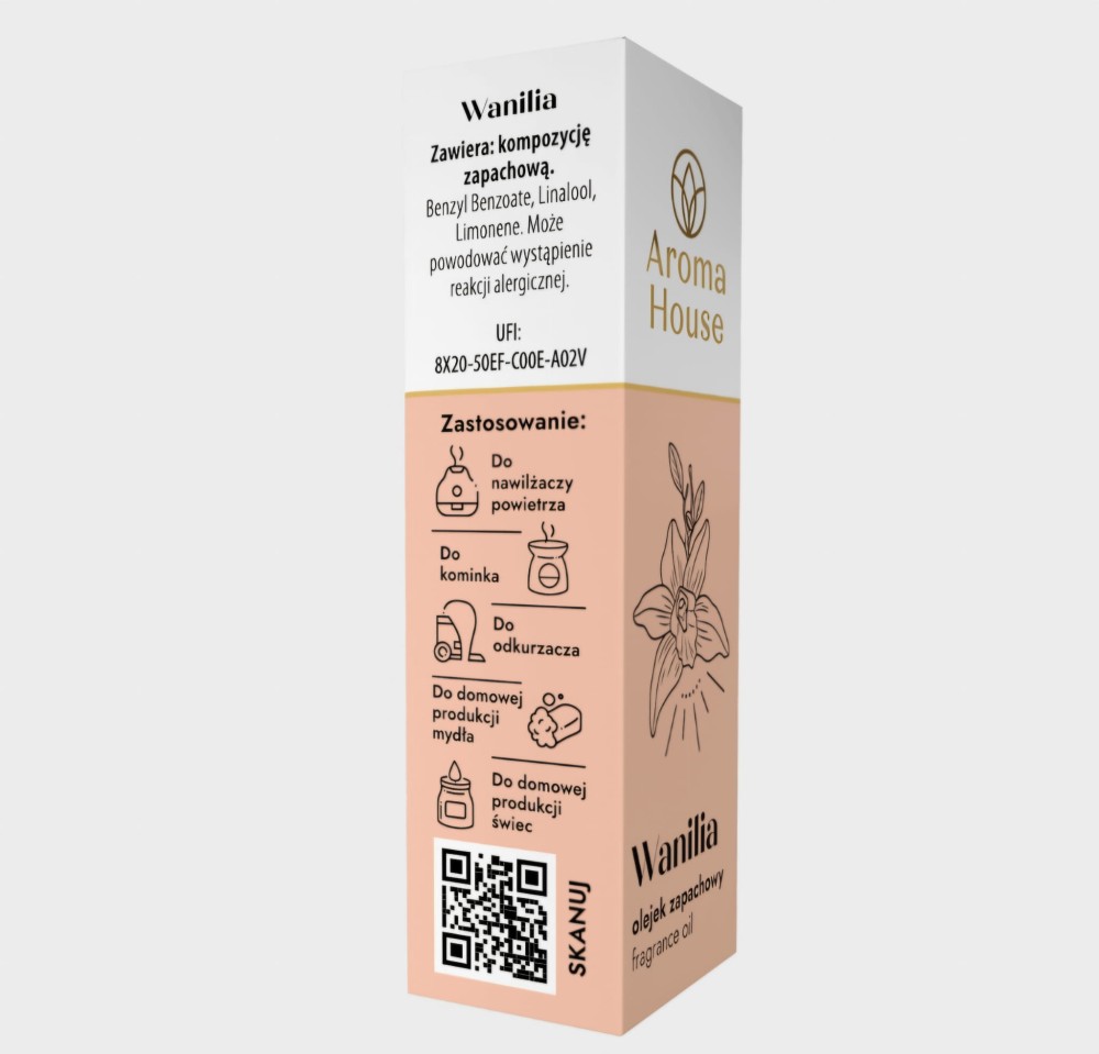 Aroma House Olejek zapachowy Wanilia 10ml – do dyfuzora i codziennego sprzątania