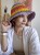 Ażurowy Bucket Hat RAINBOW LAVENDER na lato | Kolorowy Letni Kapelusz Damski