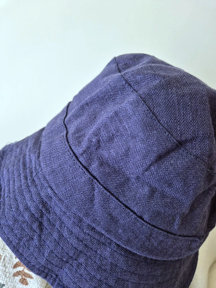 Lniany kapelusz na lato | Bucket hat damski / męski 54-56cm | 100% len granatowy