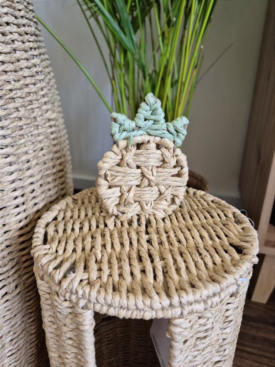 Ananas - Boho kosz na papier toaletowy z pokrywką