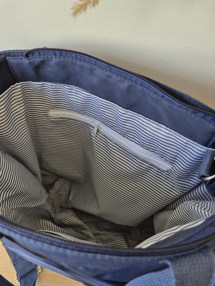 Jesienna shopperka damska – torba miejska na ramię i do ręki/ Kolor granatowy