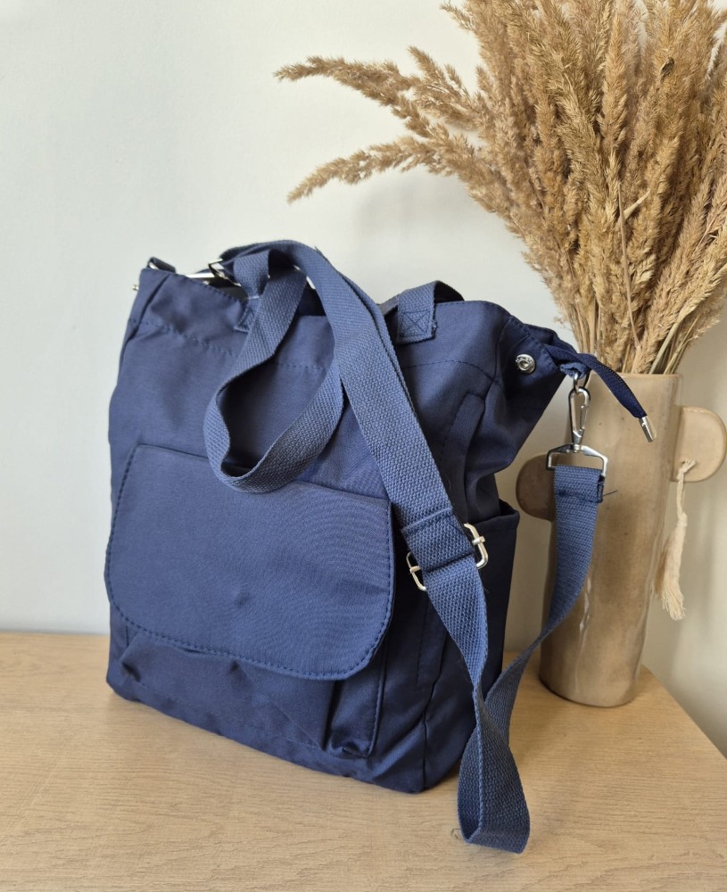 Jesienna shopperka damska – torba miejska na ramię i do ręki/ Kolor granatowy