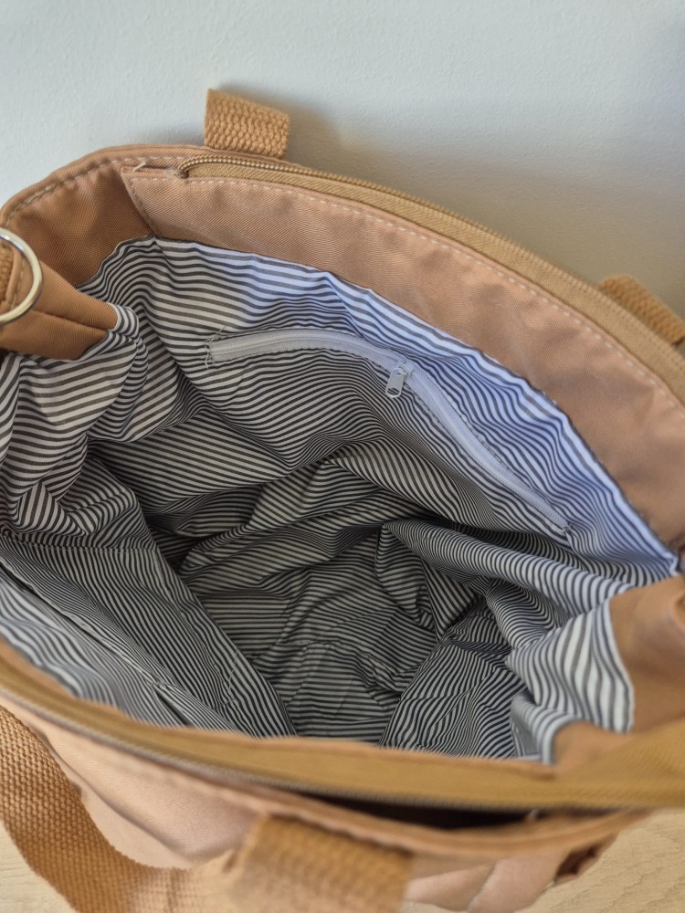 Jesienna shopperka damska – torba miejska na ramię i do ręki/ Kolor brązowy