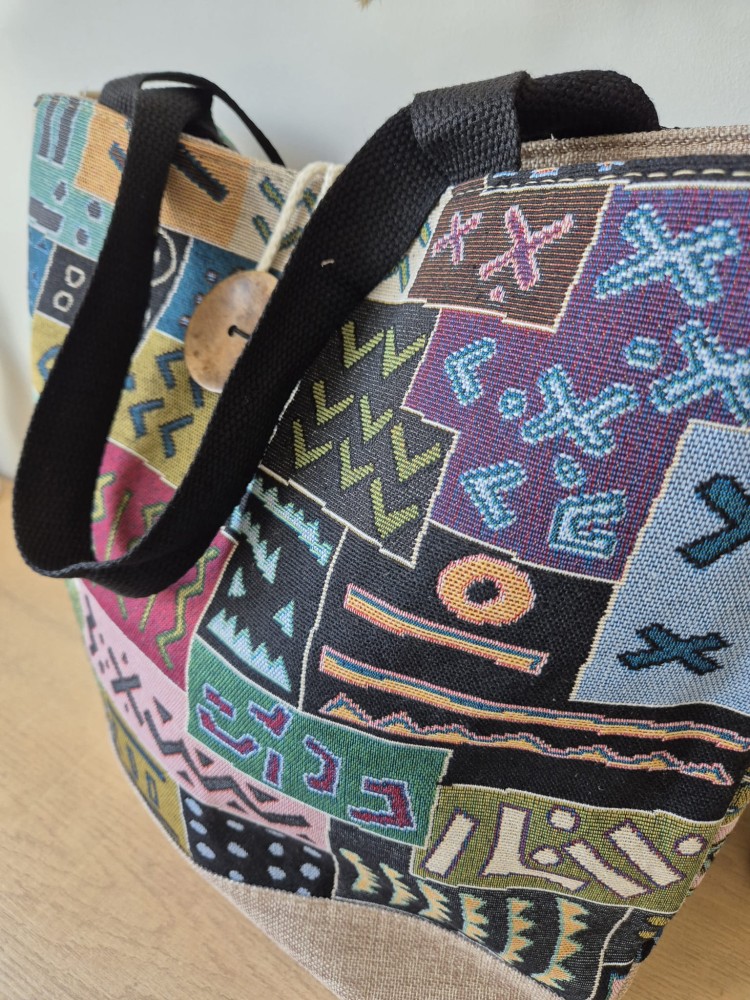 Damska torba shopperka na jesień – etno miejska torba A4