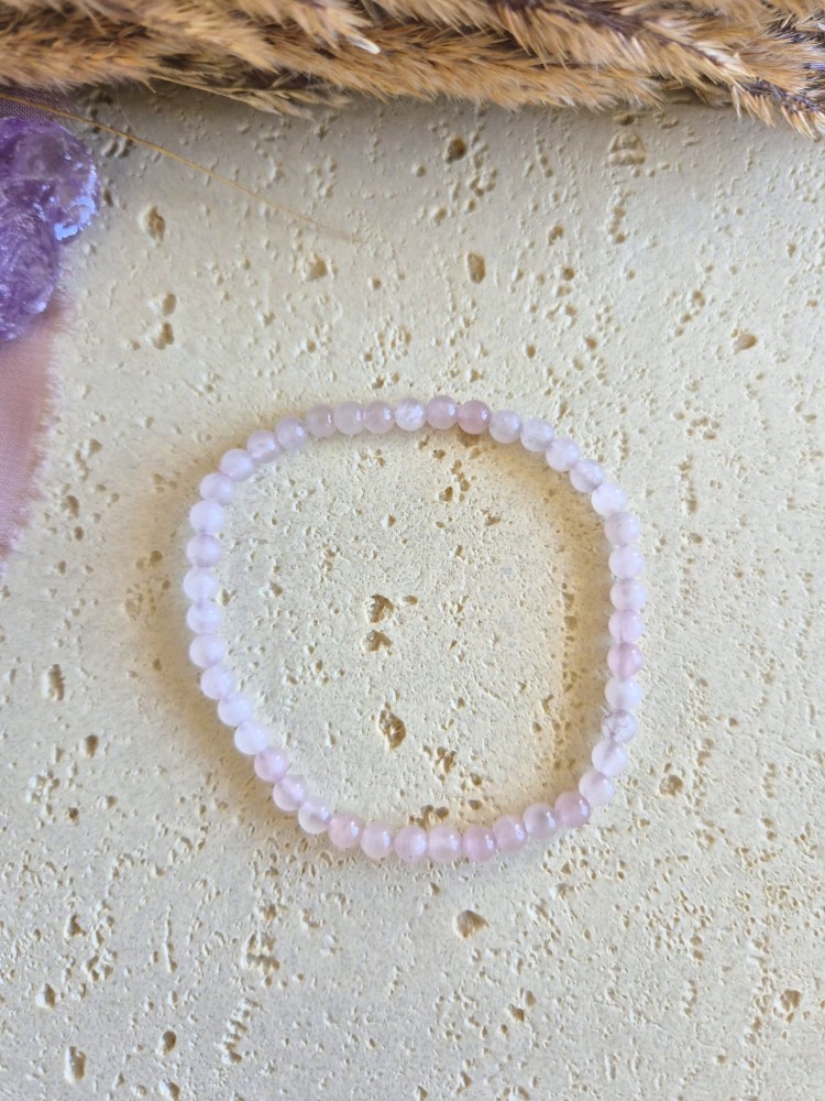 Bransoletka zodiakalna BYK kwarc różowy półmat kule 4,5mm - harmonia i spokój