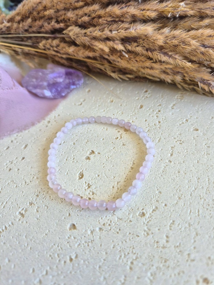Bransoletka zodiakalna BYK kwarc różowy półmat kule 4,5mm - harmonia i spokój