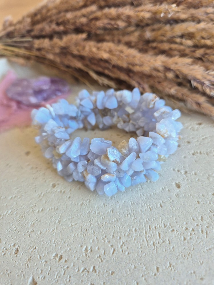 Bransoletka zodiakalna BLIŹNIĘTA chalcedon na gumce – harmonia i komunikacja