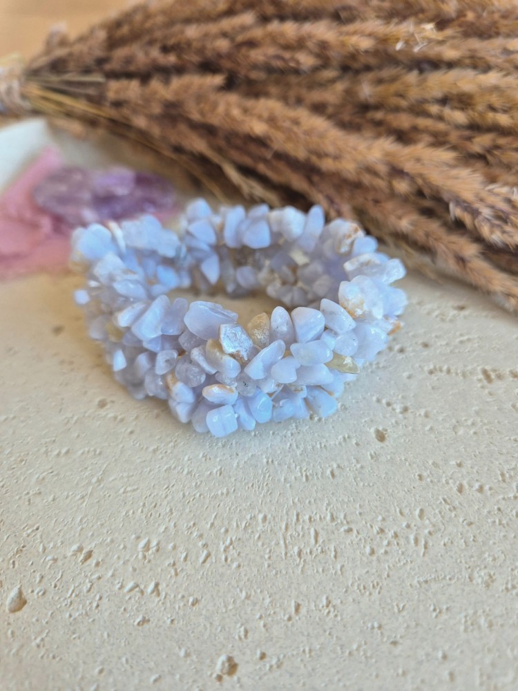 Bransoletka zodiakalna BLIŹNIĘTA chalcedon na gumce – harmonia i komunikacja