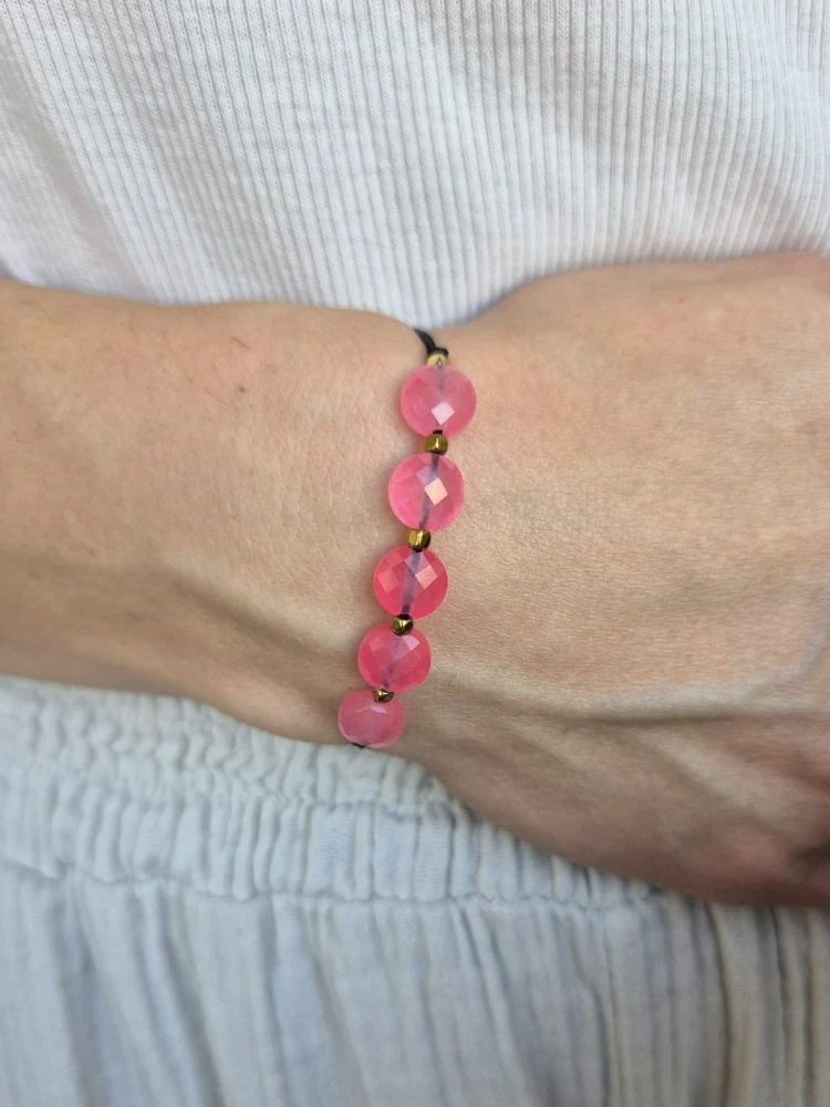 Bransoletka zodiakalna BLIŹNIĘTA agat i hematyt, shamballa regulowana – harmonia i siła