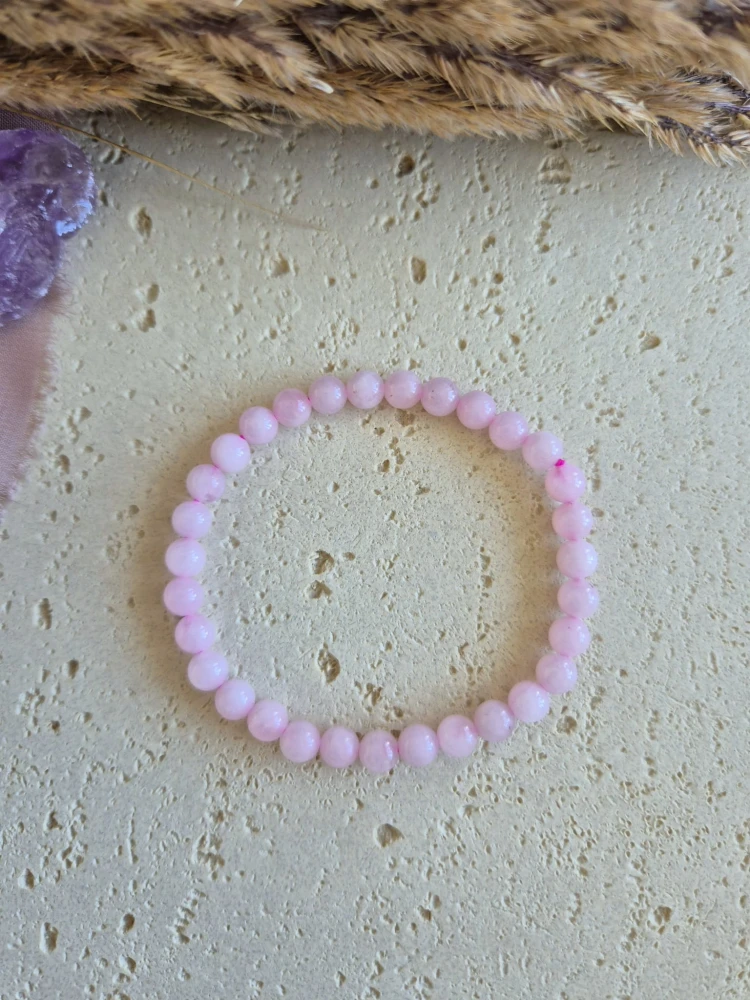 Bransoletka zodiakalna RAK kwarc różowy kule 6mm na gumce – miłość i harmonia