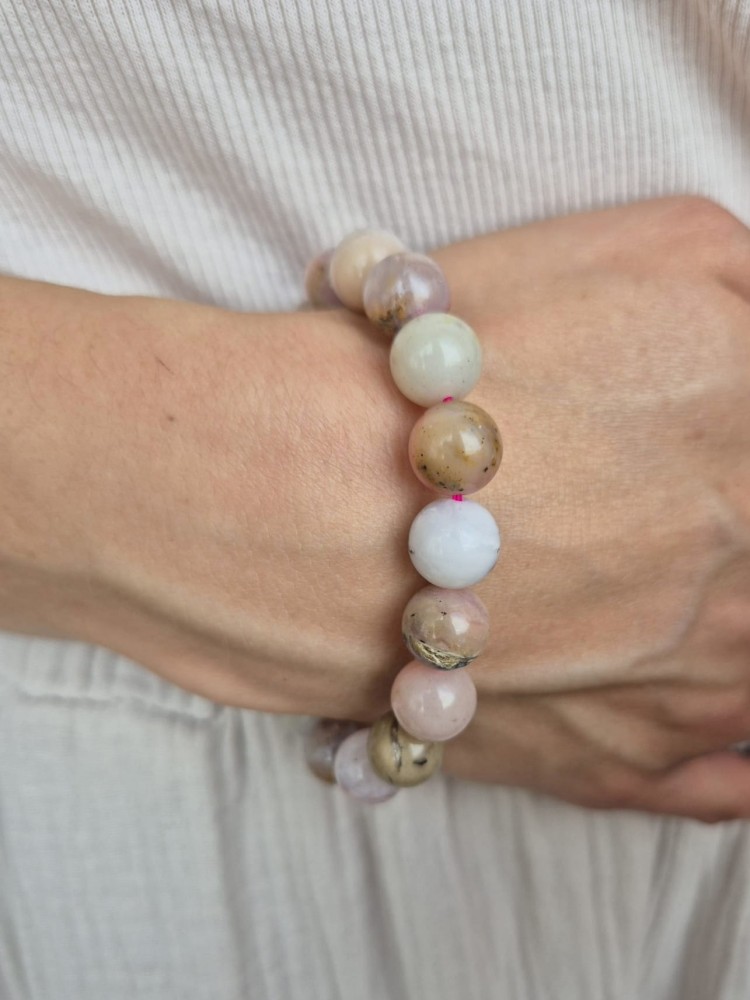 Bransoletka zodiakalna RAK opal kule 10mm na gumce – intuicja i harmonia